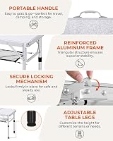 Sportneer Folding Camping Table Adjustable Height Small Portable 23.6" x 15.7" view 5