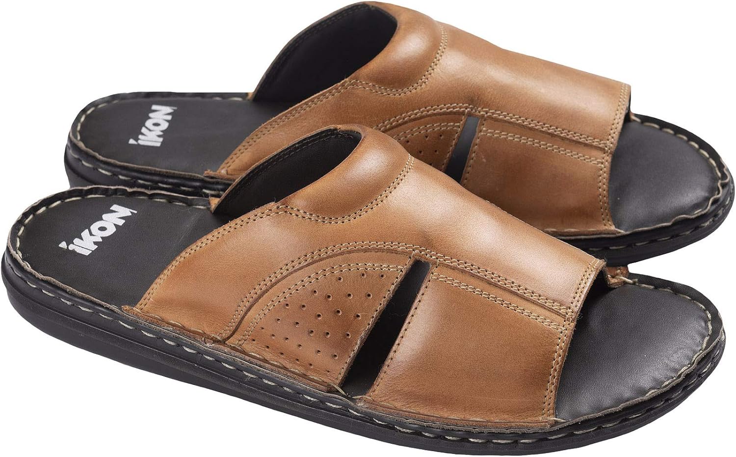 Ikon Padstow Devon Mens Leather Slip On Slide Sandal Amazon.co.uk