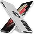 JAME for Samsung Galaxy S21 Ultra Case, Slim Soft Bumper Protective Case for Samsung S21 Ultra Case, with Invisible Ring Holder Kickstand for Galaxy S21 Ultra Case, Silver