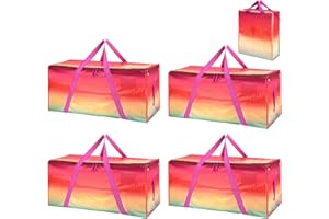 SOFTKISS Heavy Duty Extra Large Moving Bags 4 Pack - Waterproof Storage Bags With Zipper And Handles,Backpack Straps Strong Tote Bags For Clothes,Alternative To Moving Box, Handbags