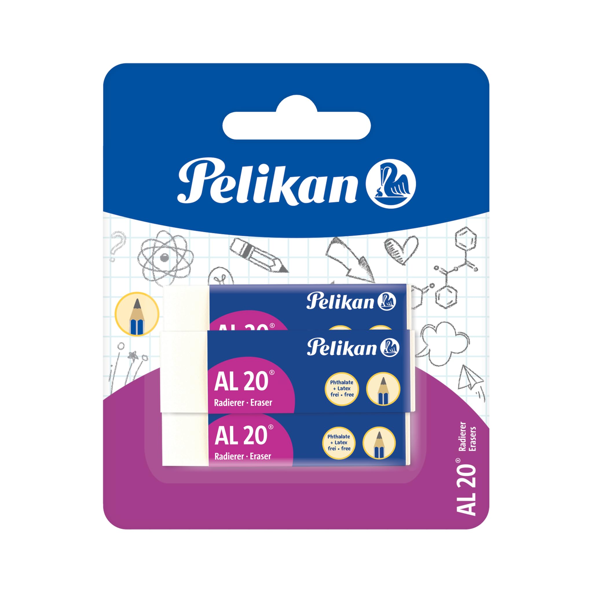 Pelikan 620112 AL20 Plastic Eraser (Pack of 3)