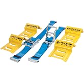Erickson Wheel Chock Tie-Down Kit - Double Slotted E-Fitting, 2 in x 7.5 ft | Fits 10-30 in Tires, 1,500 lb Ratchet Straps - Secures ATV, UTV, SxS, Mowers &amp; More