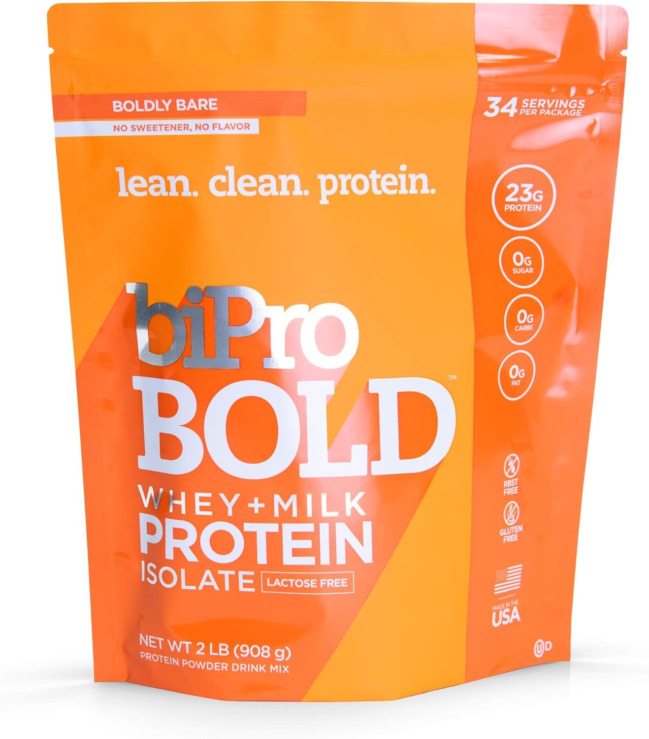 Amazon Com Bipro Bold Whey Milk Protein Powder Isolate Boldly Bare Unflavored 2 Pounds Sugar Free Suitable For Lactose Intolerance Gluten Free Contains Prebiotic Fiber Health Personal Care
