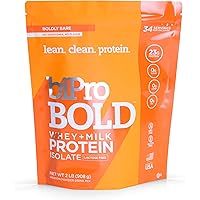 BiPro Bold Milk & Whey Protein Powder Isolate for Every Lifestyle, Boldly Bare Unflavored, 2 Pounds - Sugar Free, Suitable fo