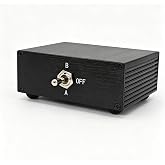 2-Way Audio AMP Amplifier Speaker Selector Switch switcher Box 2 in 1 Out | Use 10A Silver Contact 4 4PDT 12 PIN Toggle Switch with OFF Position, Passive No External Power,Plug and play, A B Switch