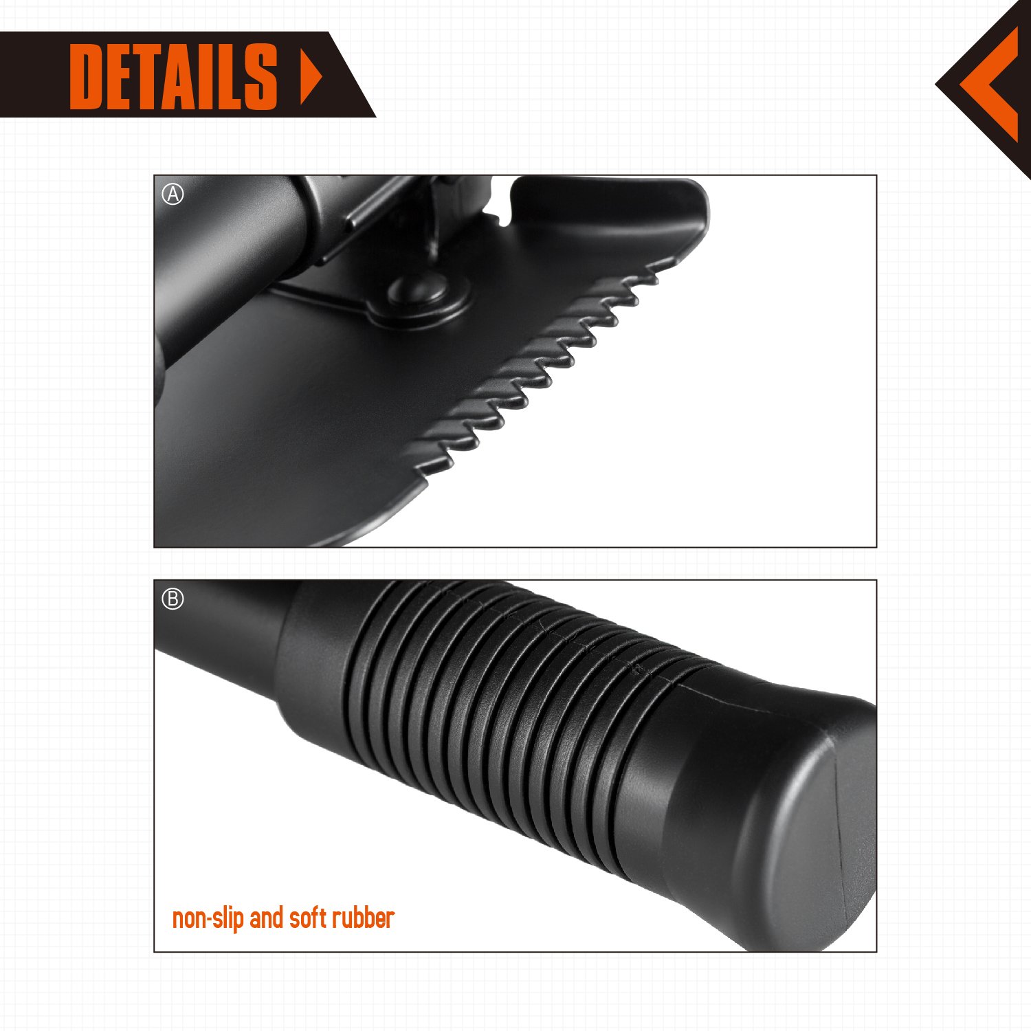 KingCamp Multifunction Portable Outdoor Folding Shovel for Hiking Hunting Fishing Gardening (Mini Folding Shovel)