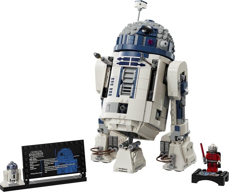 Star Wars 75379 R2-D2 - Jeu de Construction & Décoration - Figurine de Droïde avec Tête Rotative, Périscope & Outils - Minifigurine de Dark Malak - Cadeau pour Garçon dès 10 Ans ou Fans Adultes — photo 8 sur 8