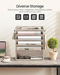 CHOEZON Wall File Organizer, 6-Tier Vertical Mount