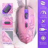 Orzly Pink RX250 4in1 Keyboard Mouse Headset Pad Bundle for PS5 Xbox PC view 5
