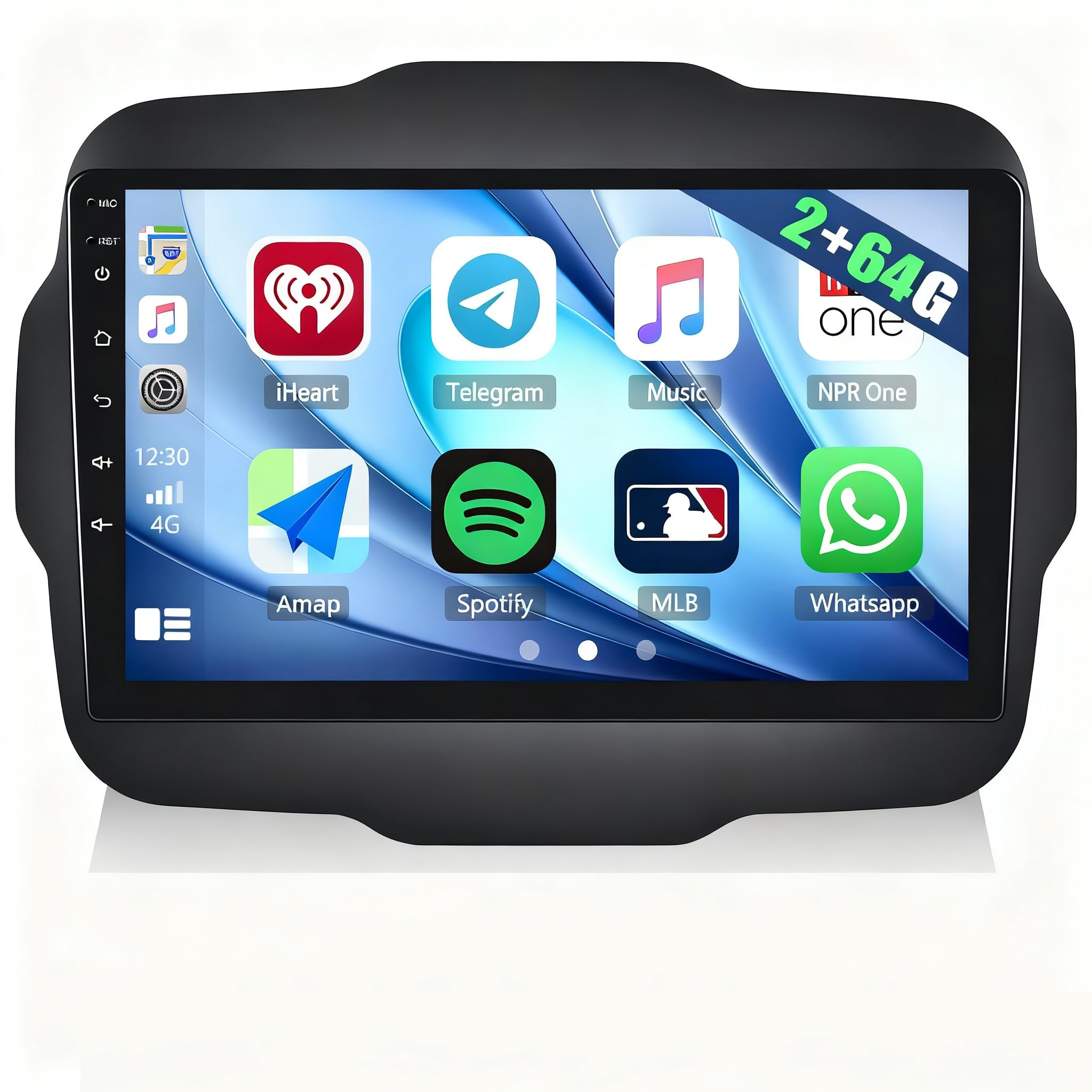 CAMECHO 2G+64G Android 13 Car Stereo for Jeep Renegade 2016-2020 with Wireless Carplay Android Auto 9" Touch Screen Car Radio with GPS Sat Nav WiFi Bluetooth FM RDS Mirorr Link Reverse Camera