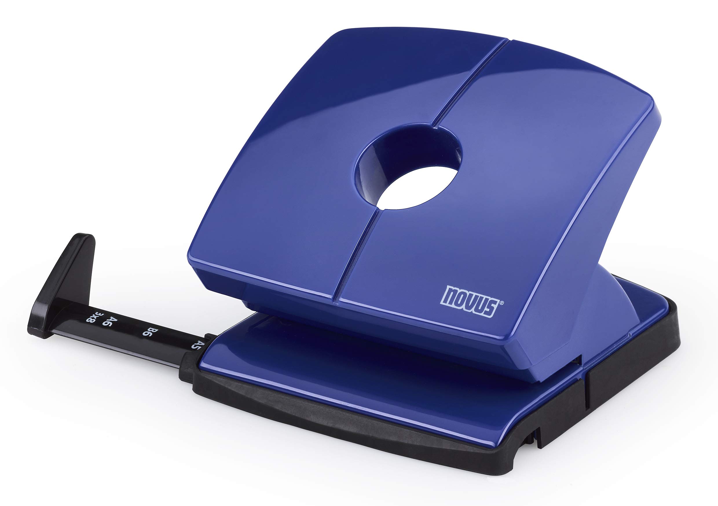 Novus B 220 Paper Hole Punch (20 Sheets, with Stop Rail, Metal/Plastic) Blue, Pack of 3