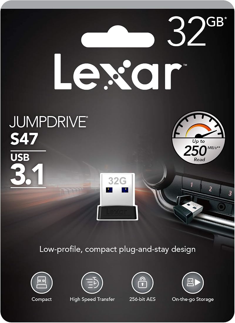 Lexar JumpDrive S47 32GB USB 3.1 Flash Drive Black LJDS47-32GABBK