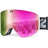 ZIONOR X11 Ski Goggles Magnetic Cylindrical Snowboard Snow Goggles for Men Women