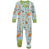 Butterblu baby-boys Cruz Snug-fit Footed Pajamas 100% Organic Cotton Zip Front Sleeper Pjs W/Grippers for Baby Boys