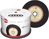 Primeon CD-R 80Min 700MB 52x Cakebox 50 Discs Black Vinyl Surface view 2