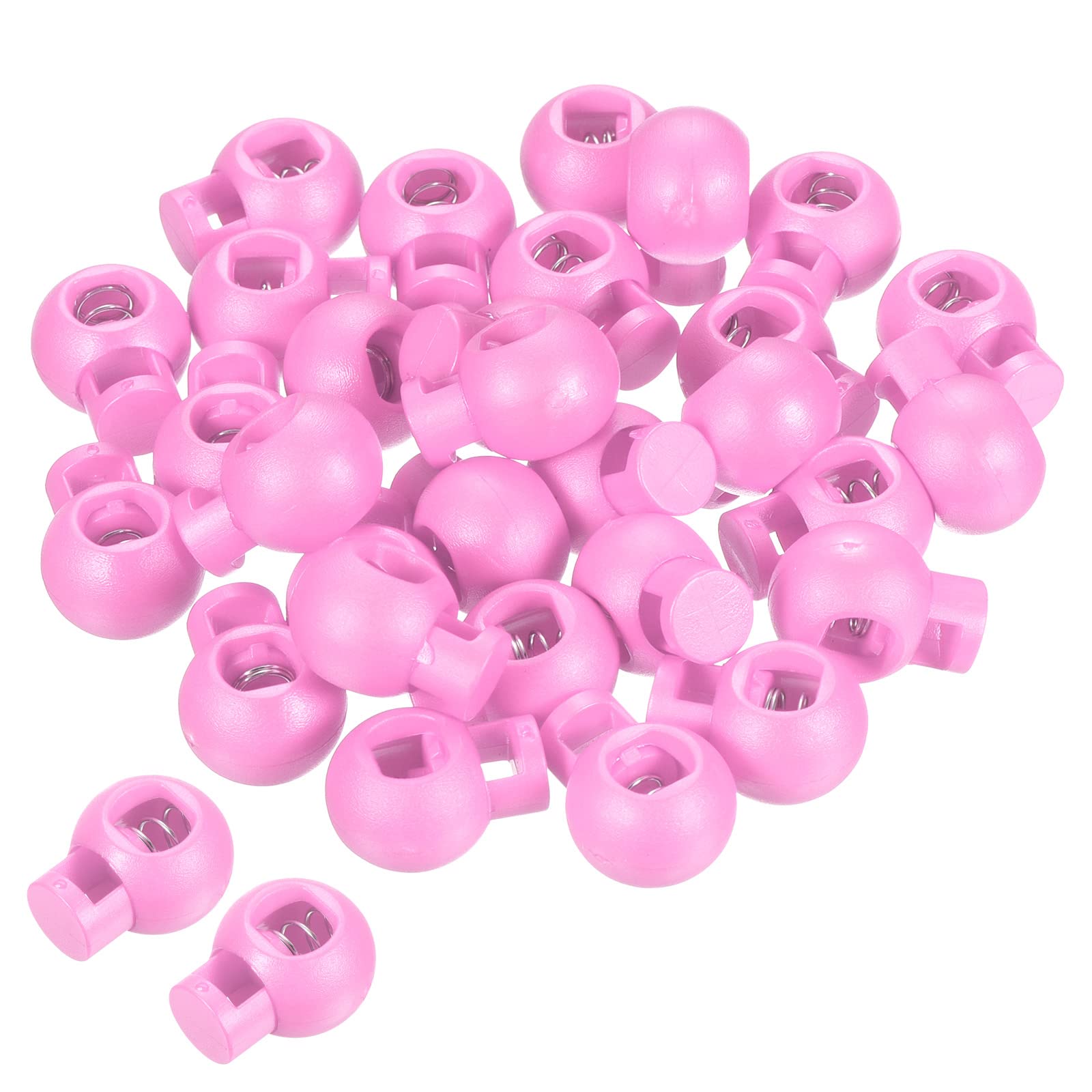 PATIKIL Cord Locks, 30 Pack Ball Spring Toggle Stopper for Drawstring Bag Shoelaces, Pink