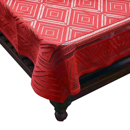 Kuber Industries Cotton 4 Seater Centre Table Cover - Maroon