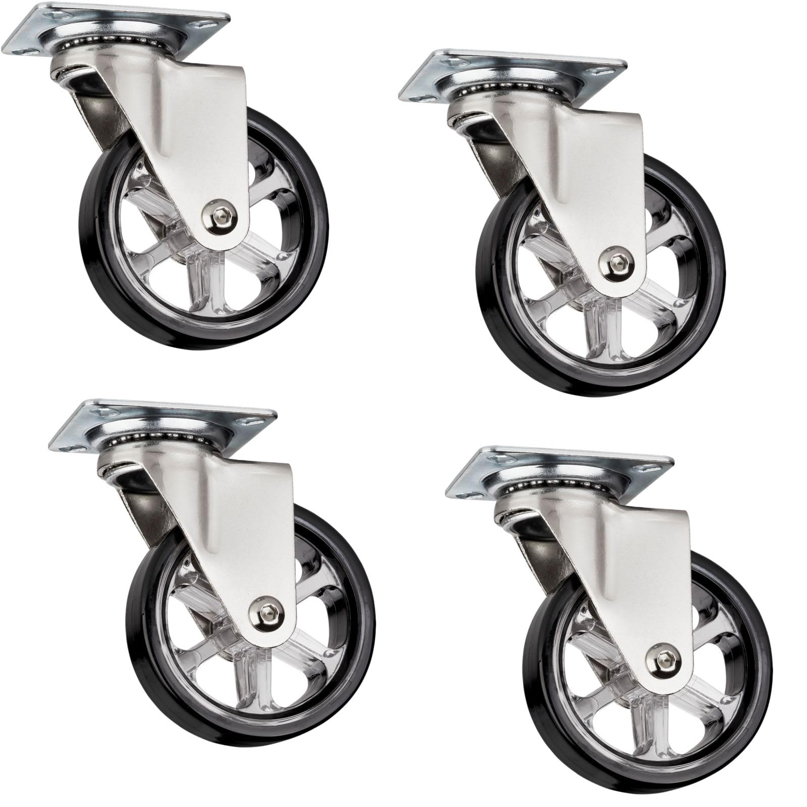 4 x SO-TECH® Swivel Castor Furniture Wheel Colour Transparent Brown Ø 75 mm