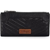 Wrangler Minimalist Wallet for Women Credit Card Wallet Ladies Travel Wallets Black Wallets for Womens Monederos de Mujer Card Cases & Money Organizers with Smooth Zippers for Women Men