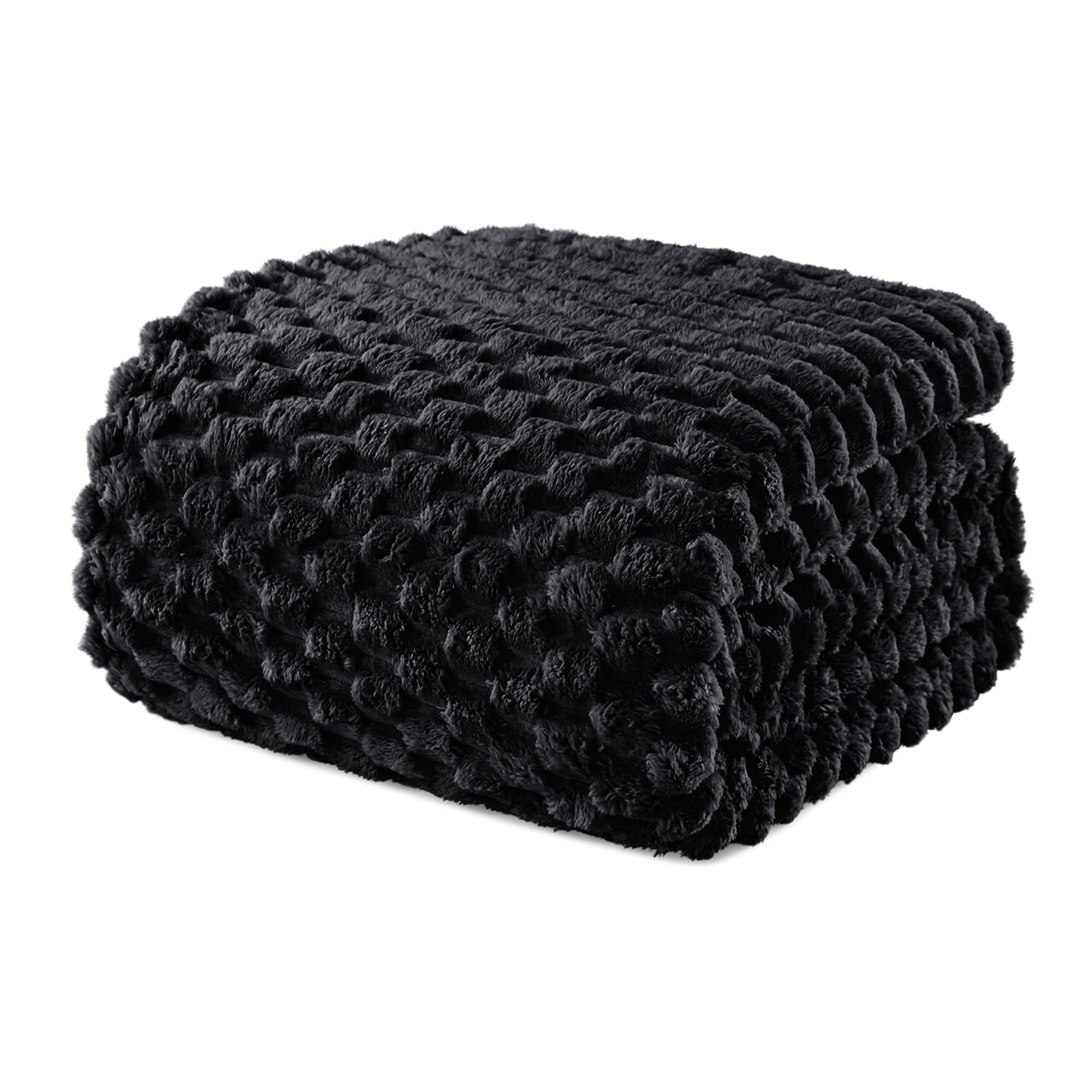 Exclusivo Mezcla Fleece King Size Blanket for Bed, Extra Large Fuzzy Black Bed Blankets, Soft Cozy Plush Sofa Throws for All Seasons, 230x265 CM