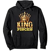 King Pisces Fish Zodiac Sign Crown Pullover Hoodie