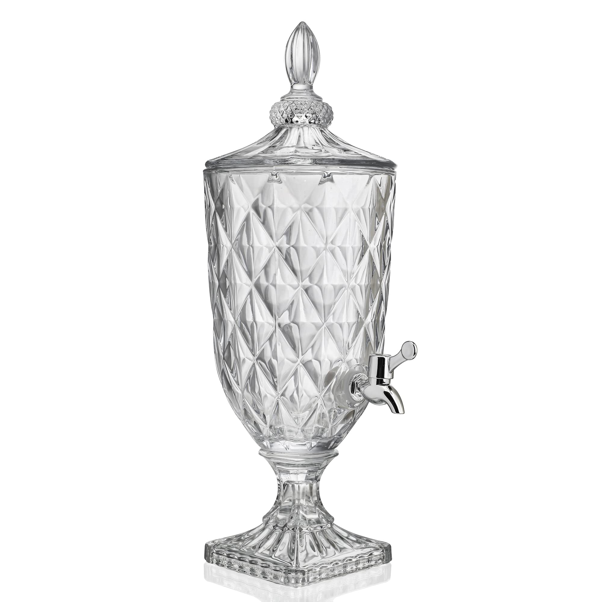 Photo 1 of 0.8 Galllon Glass Drink Dispenser for Parties with Spigot Glass Iced Beverage Dispenser with Lid Wide Mouth Beverage Server for Party Bar Wedding Decoration