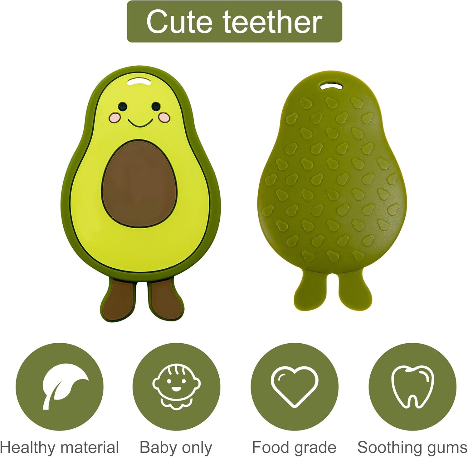 avocado teething toy