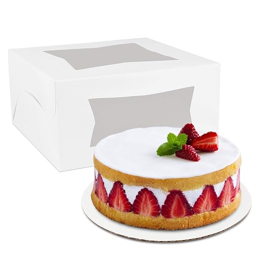 Stock Your Home 10 Inch Cake Box & Board in White (10 Count