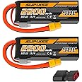 SUPULSE 11.1V 3S Lipo Battery 50C 2200mAh Soft Case Battery with T Plug and XT60 Plug for RC Airplane Helicopter RC Boat RC Car Truck(2 Packs)