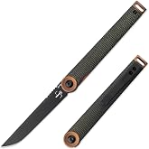BOKER PLUS&reg; Kaizen Green Canvas Micarta - One-Hand Front Flipper - Lightweight EDC Gentleman Knife with Green Micarta Handle and 3.1" Black D2 Blade - Linerlock Folder