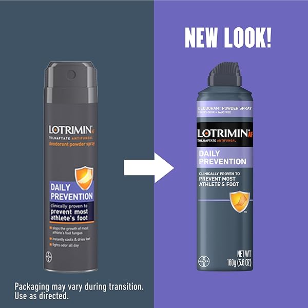 LOTRIMIN AF ATHLETE’S FOOT DAILY PREVENTION DEODORANT POWDER SPRAY, 5.6 OUNCE