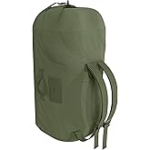 BaHoki Essentials Canvas Duffel Bag - Heavy Duty Top Load Duffel Sea Bag - Military Green Cargo Travel Bags