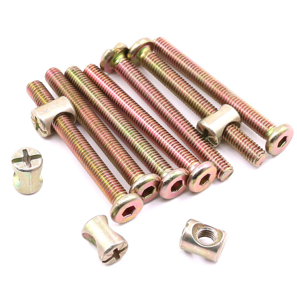 uxcell 12sets/10sets M6 Barrel Nuts Dowel Nut Fixing Screws Set