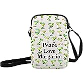 JXGZSO Margarita Drinking Lover Gift Peace Love Margarita Crossbody Bag Margarita Cocktail Shoulder Bag Teauila Lover Gift