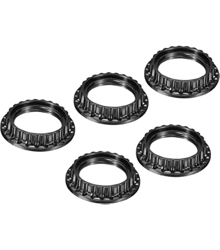 TWDRTDD Lot De 6 Anneaux De Collier Pour Abat-jour E26/E27 En Plastique Noir, Base Moyenne, Pour Douilles Filetées E26 (34 Mm