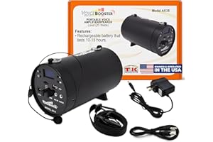Voicebooster Speak Out Personal Voice Amplifier – Rechargeable Portable Speaker with Wired Microphone Headset for Teachers, Tour Guide, Presentations - Built-in MP3 Player & FM Radio – 25watt MR-AK38