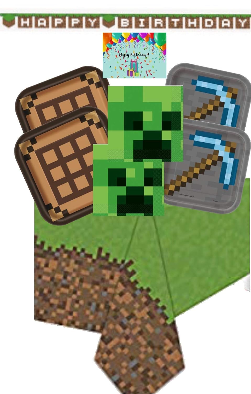 Amazon.com: Minecraft Party Supplies for 16 - Includes Pixel ...