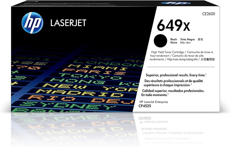 HP CE260X 649X Black High Yield Original LaserJet Toner Cartridge 17000 Pages