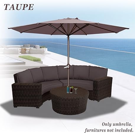 Amazon Com Strong Camel 11 5 Round Patio Umbrella Outdoor Market Umbrella Sunshade Market Garden In Taupe Color Garden Outdoor