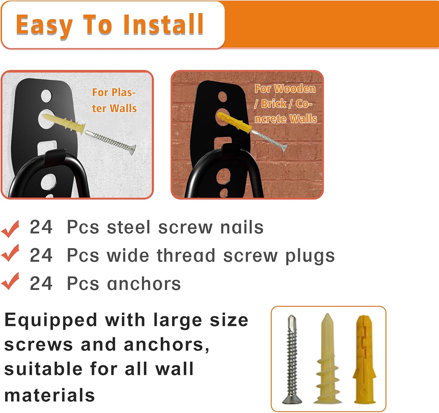 Garage Hooks Heavy Duty; 12 Pack Wall Mount Garage Hooks; Steel Garage Storage Hooks; Heavy Duty Garage Hangers for Bikes Ladders Tools; Garage Wall Hooks Utility Double Hooks for Garage Organization - - 