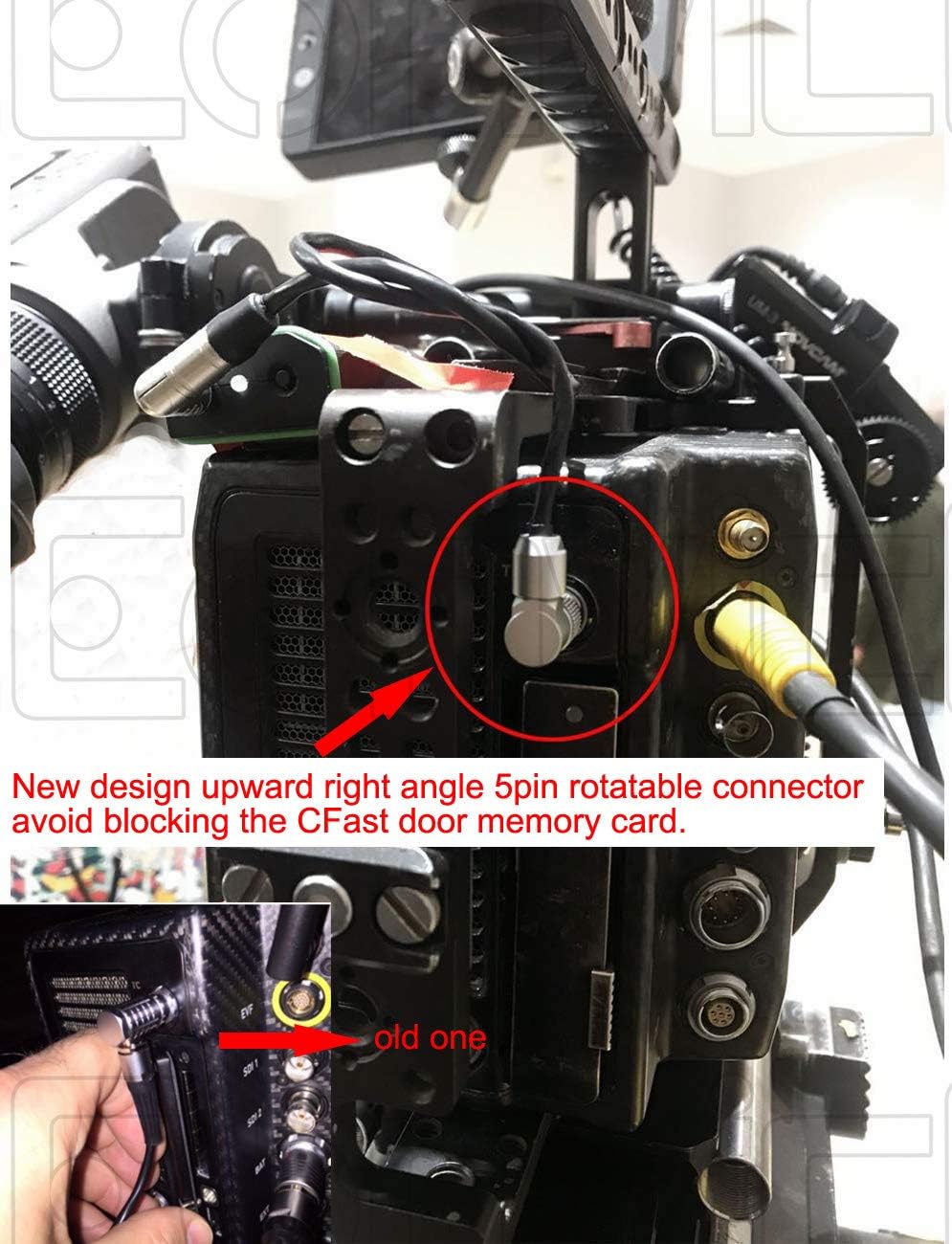 Eonvic Tentacle Sync 3.5mm to 5 Pin Rotatable Upward Alexa Mini Cable(New Cables can Avoid Blocking The CFast Door ) - Image 4