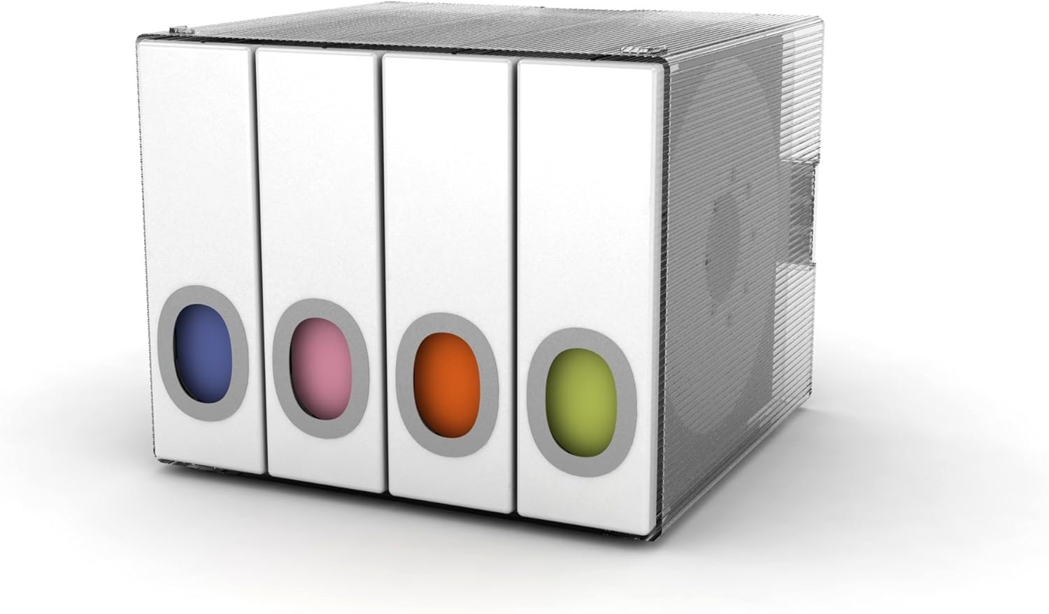 Atlantic Polypropylene Sleeve Disc Organizer - Stack & Lock, Categorize Cds In 4 Color-Coded Binders for 96 Discs Total In Black, PN96635496: Home Audio & Theater
