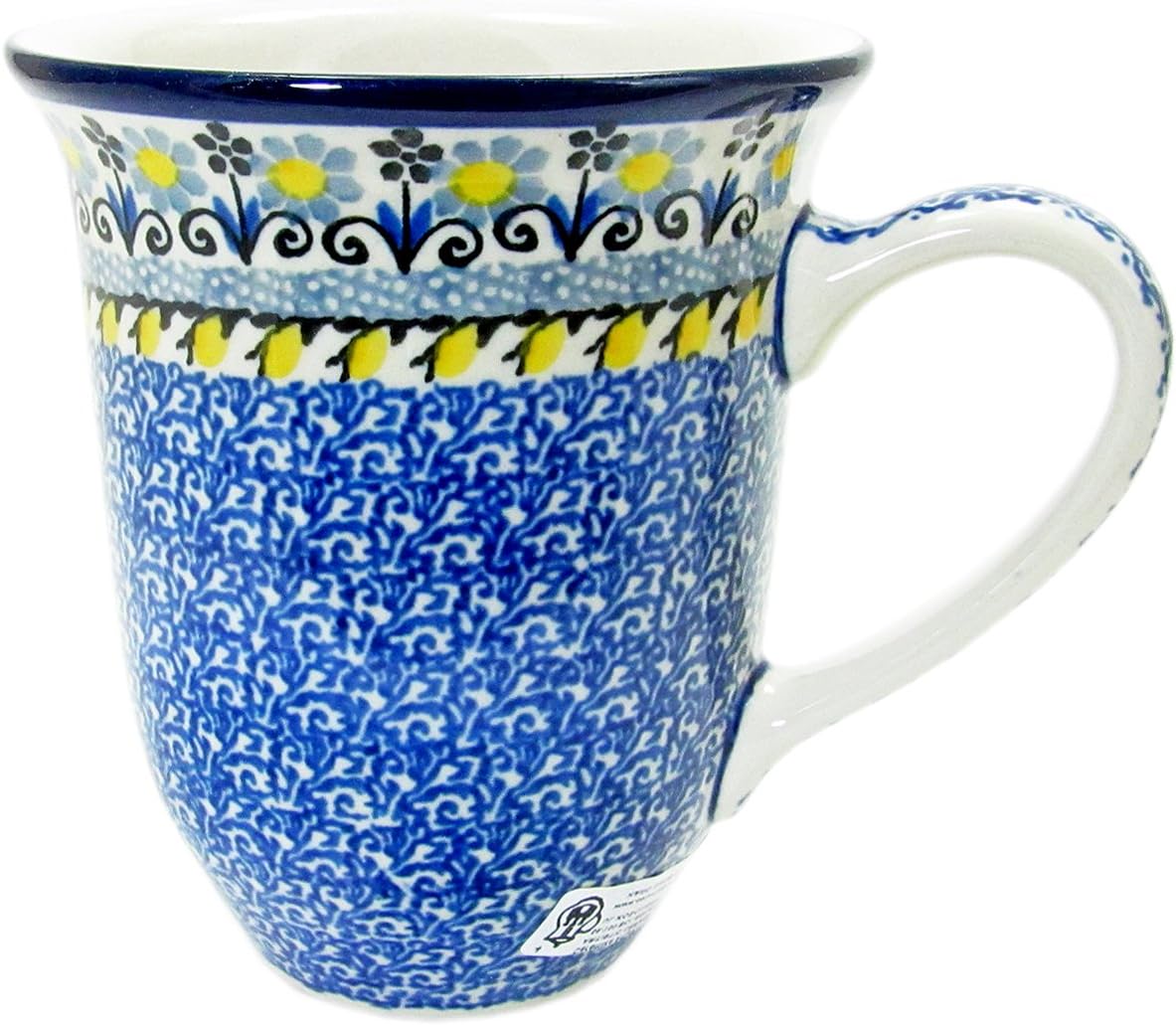 Polish Pottery Handmade 14 oz. Bistro Mug 826 Lemon Drops Coffee Cups & Mugs