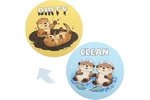 Dishwasher Magnet Clean Dirty Sign, Funny Double Sided Reversible Flip Magnet Animal Theme Dishwasher Sign Dish Washer Decor 