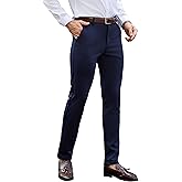MRTOGENT Men's Dress Pants Slim Fit Flat Front Wrinkle-Resistant Premium Business Casual Pant - Easy Care, Versatile Style