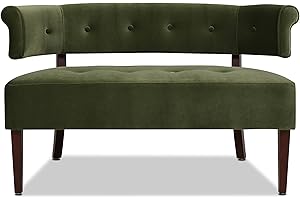 Jennifer Taylor Home Celia Roll Arm Upholstered Tufted Entryway Bench with Back Settee