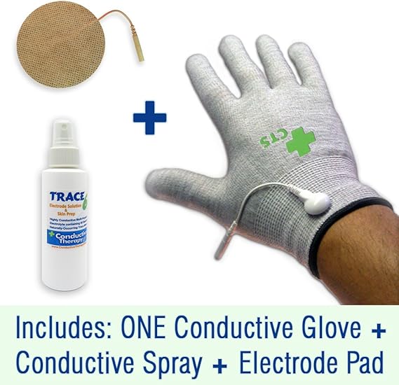 Conductive Glove Package for TENS Electrode Pain Treatment & Diabetes, Neuropathy