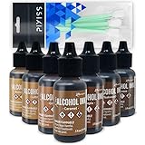 Brown Alcohol Inks Set | Tim Holtz Alcohol Inks Shades of Brown 7-Pack | Teakwood, Espresso, Latte, Ginger, Caramel, Sepia, B