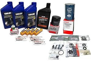 PWC Parts Co YAMAHA 2010+ F70 F70LA Oil Change Lower Unit Gear Lube Gasket Fuel Filter Spark Plugs Water Pump Rebuild Kit w/ MINI-Fuel Water Separator Maintenance Kit