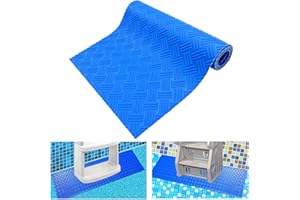 SKARUMMER Swimming Pool Ladder Mat - Protective Pool Ladder Pad Step Mat with Non-Slip Texture, Blue Medium Blue Medium Pool Step Mat, Pool Liner Protection Mat (9 X 36 inch)